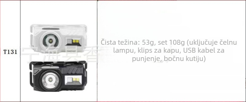 Star Warrior USB punjiva LED lampica za kapu s klipom i magnetom, 5W, 500mAh, domet 50–100 m, za planinarenje, kampiranje i noćni ribolov