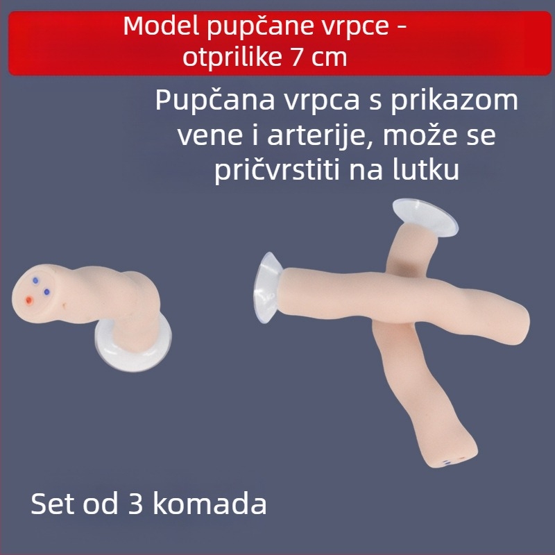 Model pupčane vrpce i placente za novorođenčad s prikazom vena i arterija, kompatibilan s lutkom za nastavu, pogodan za osobe starije od 14 godina