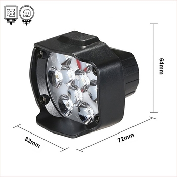 WJ LED vanjsko prednje svjetlo za auto i motocikl s prekidačem, 9 LED elemenata, osvjetljenje ogledala, 12V