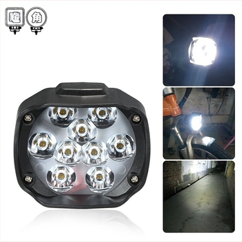 WJ LED vanjsko prednje svjetlo za auto i motocikl s prekidačem, 9 LED elemenata, osvjetljenje ogledala, 12V