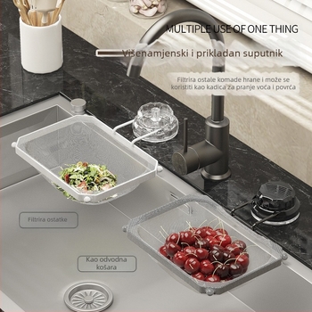 Filter za kuhinjski sudoper s usisnom čašom za ostatke — metalno-plastična konstrukcija, Dalin, 300 komada u kutiji, svijetao luksuzni stil