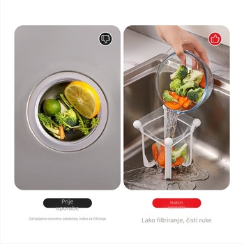 Japanski stil držač za sudoper s filtrnom mrežom i prostorom za pohranu (Materijal: ABS; Stil: Japanski; Funkcija: Višenamjenski; Podrijetlo: Zhejiang, Kina; Specifikacija: Zamjena filtra)