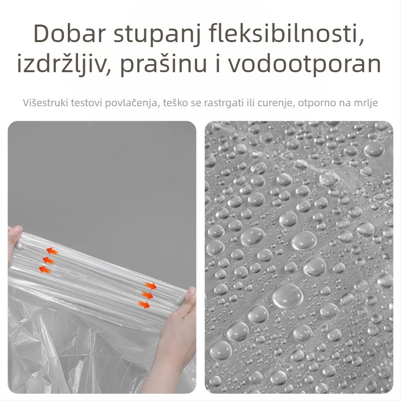 Jednokratne navlake za auto sjedala za prednje i stražnje redove, prašno- i vodootporne, 100% sirova plastika, tehnologija izduvnog filma