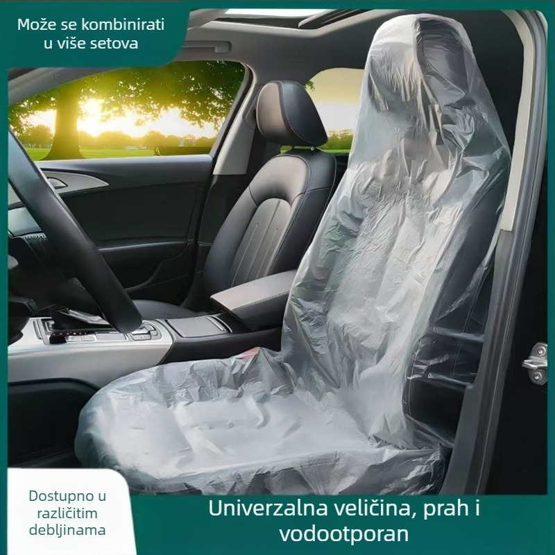 Jednokratne navlake za auto sjedala za prednje i stražnje redove, prašno- i vodootporne, 100% sirova plastika, tehnologija izduvnog filma
