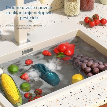 XY-006 Prijenosni bežični uređaj za čišćenje voća i povrća s mehaničkim upravljanjem, kapacitet do 4 L, 5V, 8W, 50 Hz, detoksikacija voća, povrća, mesa i morskih plodova