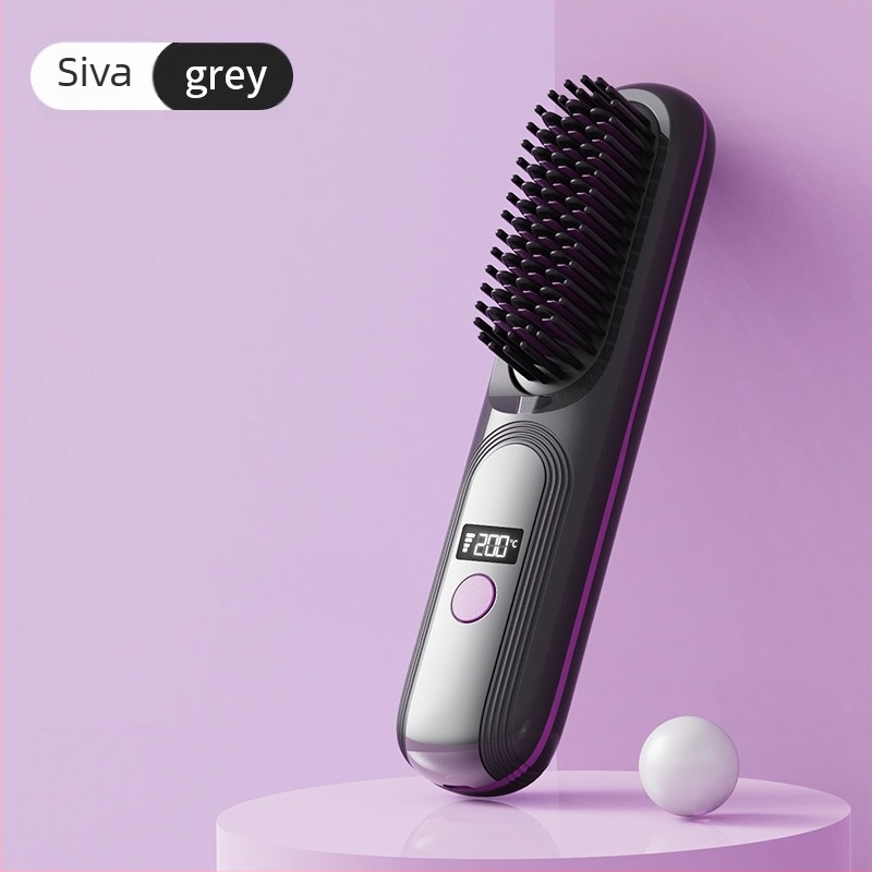 Bežični LCD češalj za ravnanje kose, punjiv, 4 razine temperature, 35W, 4000mAh, za mokru i suhu kosu