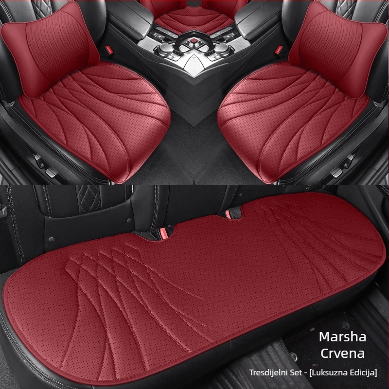 Jastučica za automobilsku sjedalu od perforirane Napa kože, prozračna i ventilirana, univerzalna prilagodba, set od više dijelova