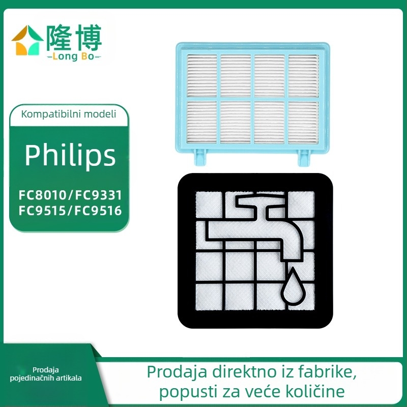 Longbo filtri za Philips usisivač FC8010/FC9515/FC9516/FC9331 — kućna upotreba, pogodno za 101–150 m²