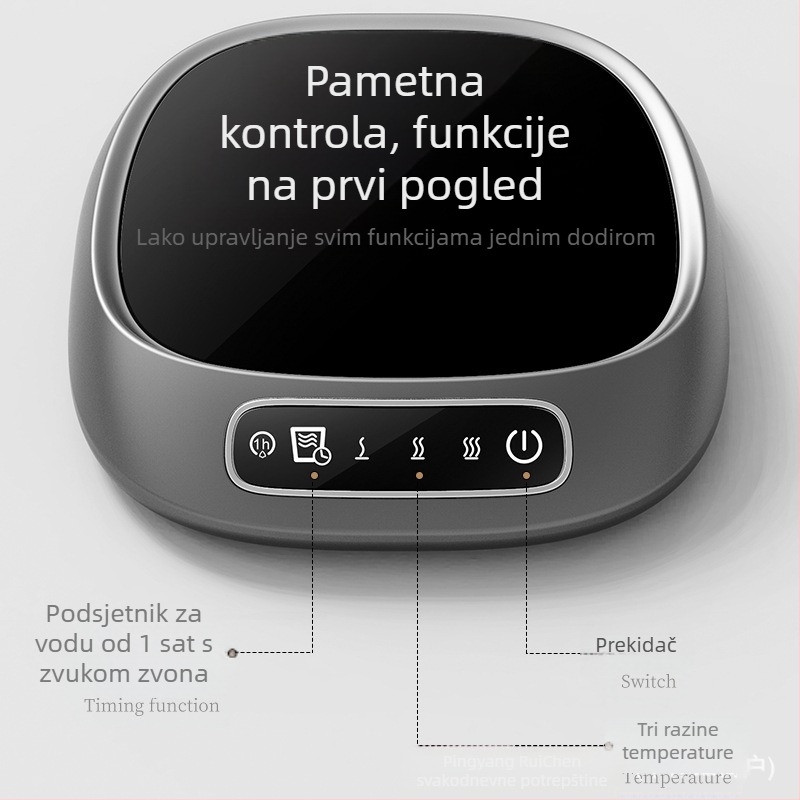 USB grijača podmetač za čašu s dodirnim upravljanjem, plastično kućište, za kućnu i stolnu upotrebu