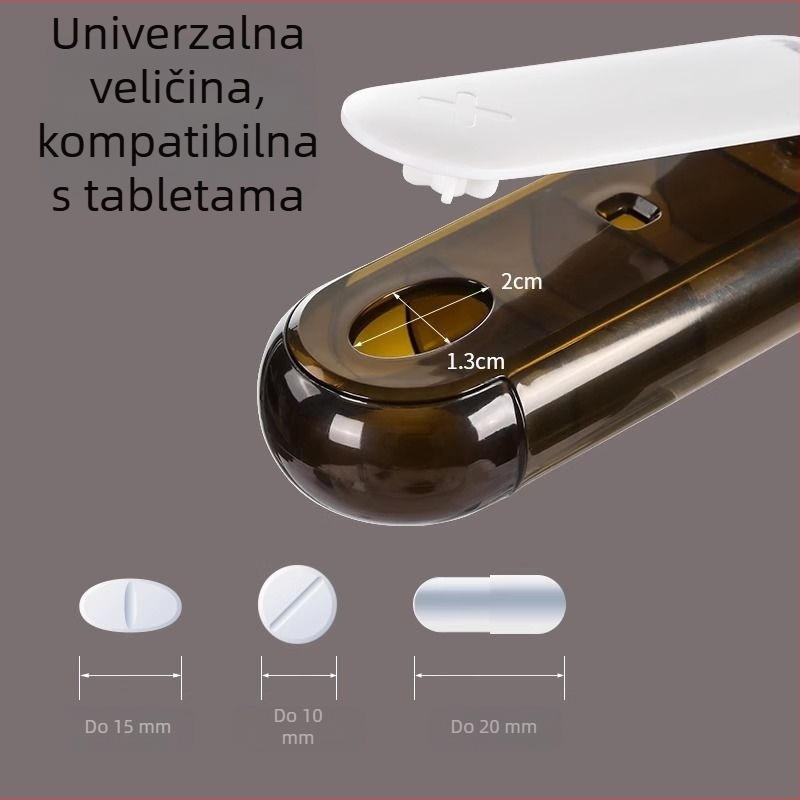 Kutija za tablete u japanskom stilu, dvostruki dozirnik za lijekove s pretincima, ABS plast, kapacitet 1 L
