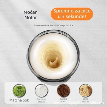 Električna šejker čaša od Tritana, automatsko miješanje, za proteinske shakeove, s graviranim logotipom