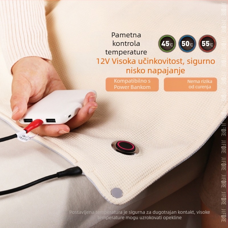 Električna deka HS05 s grafenskim grijanjem, USB napajanje, tri razine kontrole temperature, sintetičko vlakno