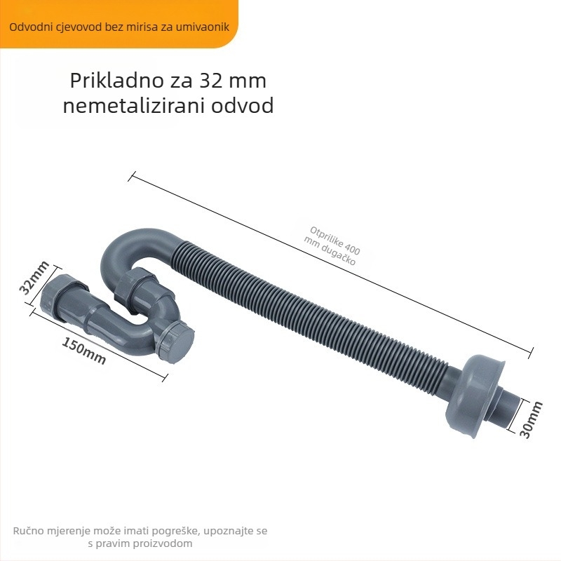 S-bend kanalizacijska cijev za uklanjanje mirisa | Model: S-bend deodorant sewer pipe; Materijal: PP; Oblik: S Bend; Značka: Ruiquan