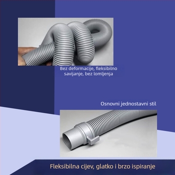 Odvodna cijev za perilicu rublja, dvostruka završetak, universalni višestruki priključak, plastična