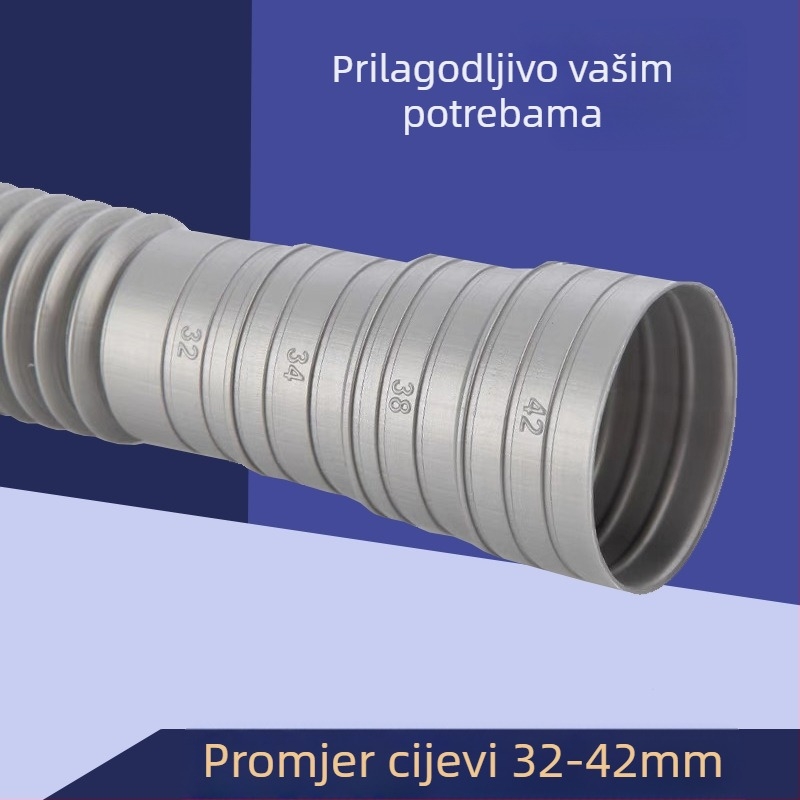 Odvodna cijev za perilicu rublja, dvostruka završetak, universalni višestruki priključak, plastična