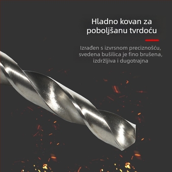 Longxing Ruiyu Set spiralnih bušilica za drvo, produženi, visoko brzinski čelik, ravni osovina