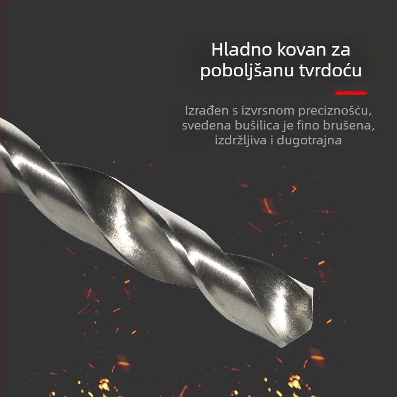 Longxing Ruiyu Set spiralnih bušilica za drvo, produženi, visoko brzinski čelik, ravni osovina