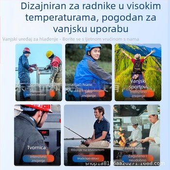 Ventilator bez lopatica za pojas i vrat, USB punjenje, ugrađena baterija 4000–6000 mAh, 3 brzine, brushless motor, prijenosni stolni/ručni ventilator