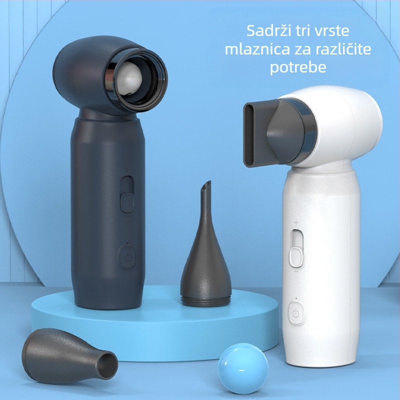 Ručni prijenosni ventilator za vanjsku upotrebu s ugrađenom baterijom 4000–6000 mAh, USB punjenje, brushless motor, regulacija brzine bez koraka, trajanje 1–3 h