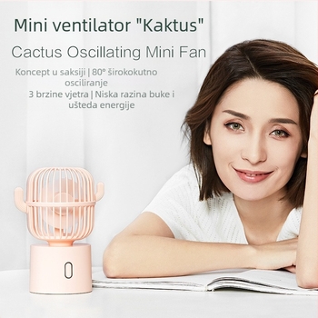 Kompaktni USB stolni ventilator – tiho, prenosni, punjivi za ured, dom i studente