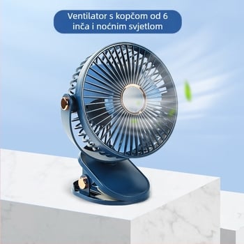 Novi 6-inčni stolni ventilator s klipsom, USB punjenjem, kompaktni dizajn za studentski dom