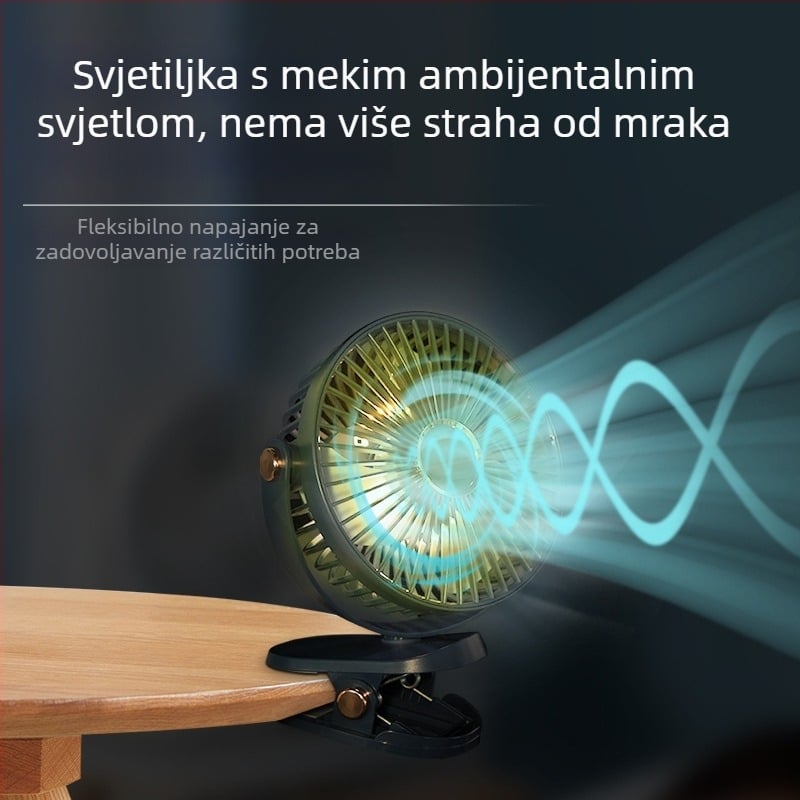 Novi 6-inčni stolni ventilator s klipsom, USB punjenjem, kompaktni dizajn za studentski dom