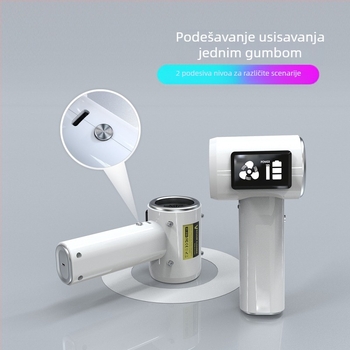 Bežični usisivač za auto s digitalnim zaslonom, dvostruka upotreba auto i dom, prenosni, 60W, 6000Pa, punjiv