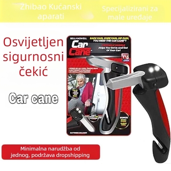Auto sigurnosni čekić s alatom za razbijanje prozora, aluminij, karbonska čelika i ABS, 220 g, nužno sredstvo s naslonom za vrata