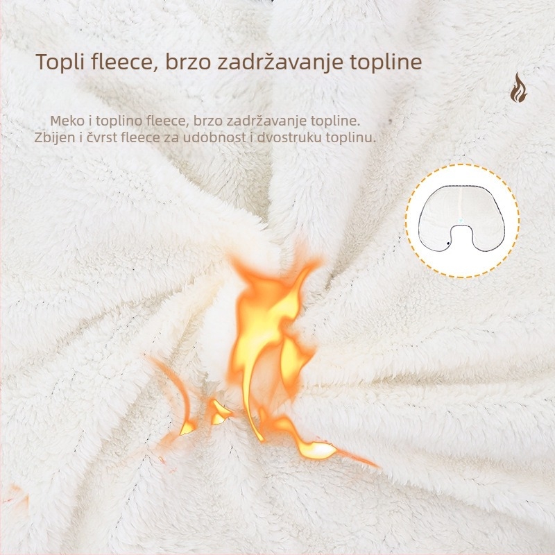 Unisex dvostrano velur topli šal-pončo s geometrijskim uzorkom, elegantan zimski dodatak