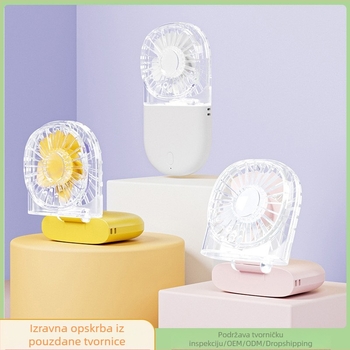 Prozirni sklopivi mini ventilator za vrat, USB punjiv, prenosni vanjski ventilator
