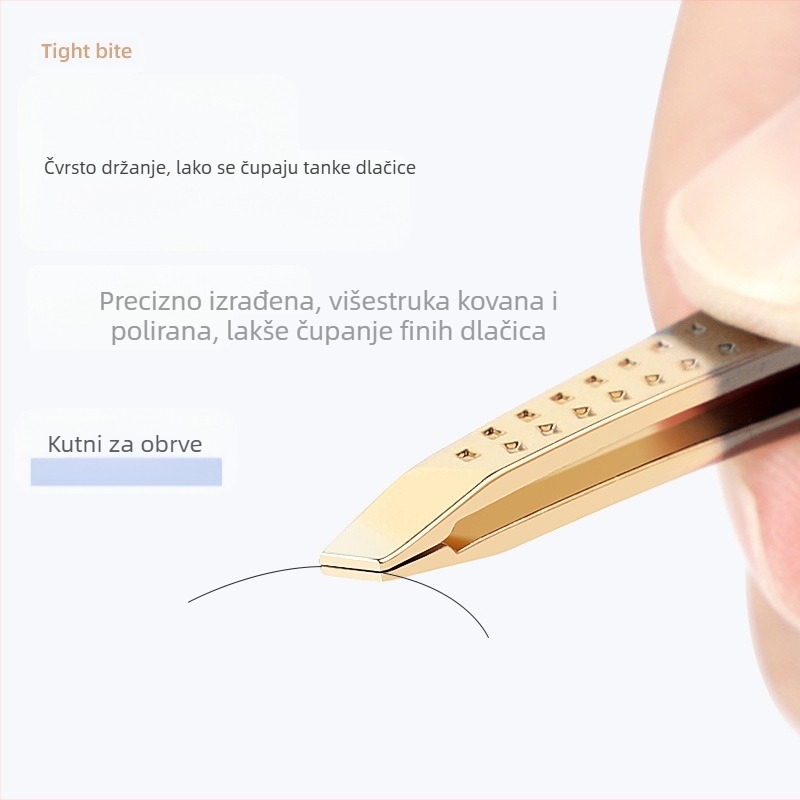 Colorful Fenling set za obrve: klipsa za obrve i pinceta, nehrđajući čelik, pod kutom vrhova, za njegu obrva i trepavica