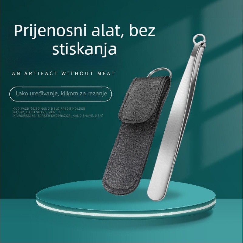 Nerđajući čelični trimer za nosne dlačice, okrugla glava, ručni pritisni mehanizam