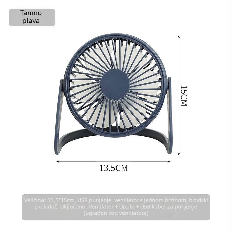 USB stolni ventilator – 4 lopatice, četkasti motor, 5W, buka 45-50 dB