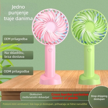 Ručni USB ventilator N15, 4 lopatice, brushless motor, 3 brzine, ugrađena baterija 1000–1200mAh, držač za telefon