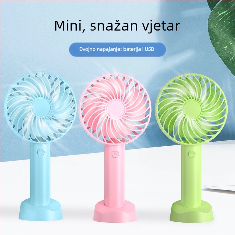 Ručni USB ventilator N15, 4 lopatice, brushless motor, 3 brzine, ugrađena baterija 1000–1200mAh, držač za telefon
