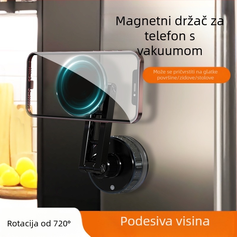 Stolni držač za telefon s magnetskim vakuumom, rotirajući, za zid i stol, od aluminijske legure