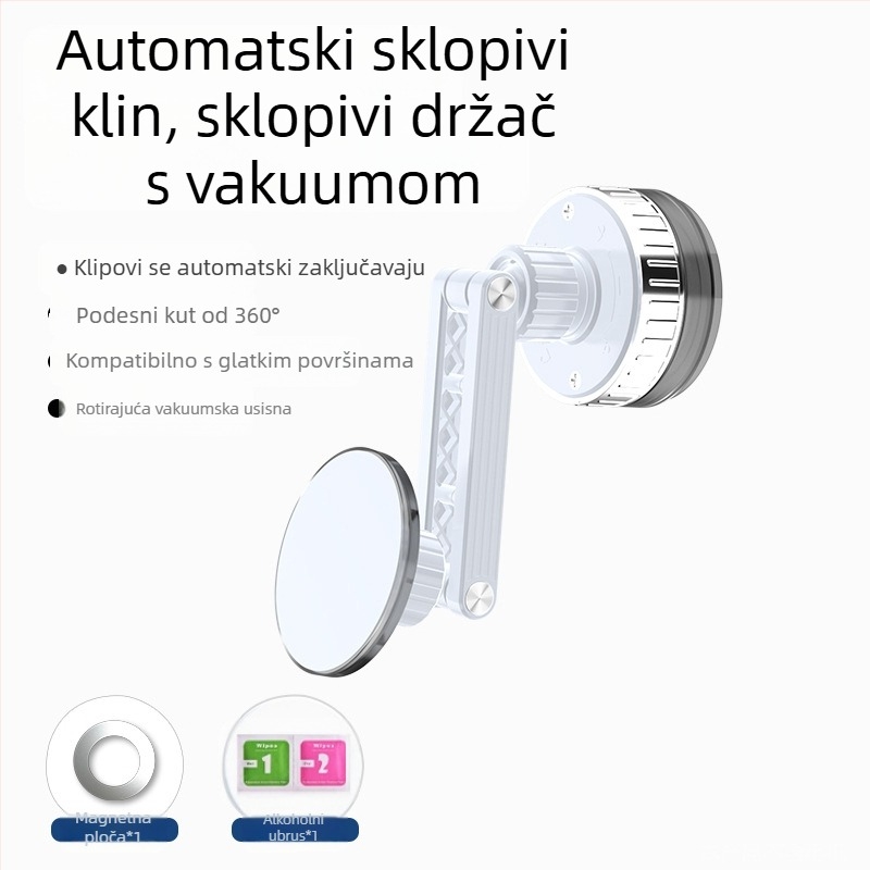 Stolni držač za telefon s magnetskim vakuumom, rotirajući, za zid i stol, od aluminijske legure