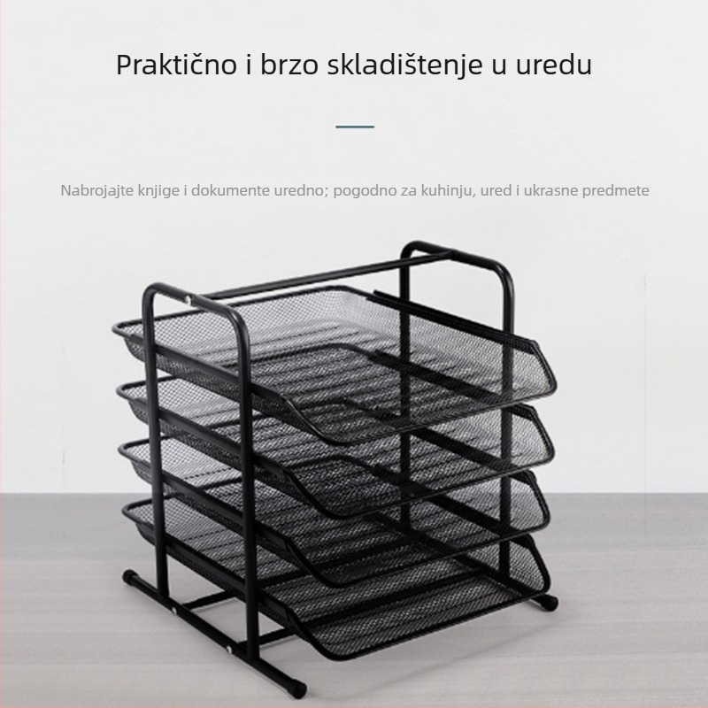 Metalna kolona za dokumente, 4 razine, model CQY-2004-4, mogućnost prilagodbe logotipa