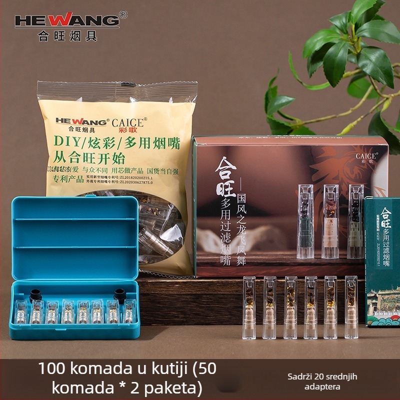 Jednokratni filter za cigarete s biljem, 100 komada, Hewang, plastični, univerzalni grubi/srednji/fini