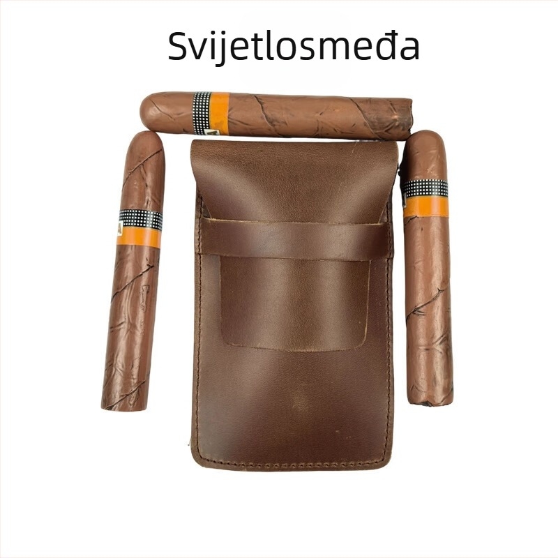 Prijenosni set cigara – 3 komada, Crazy Horse koža, lagani luksuzni stil, Cigarloong CH-25AR1