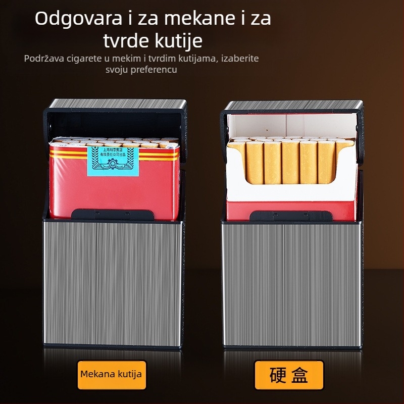 Metalna kutija za cigarete – FOGSON, moderni minimalistički stil, otisnuti logo, 300 komada po setu