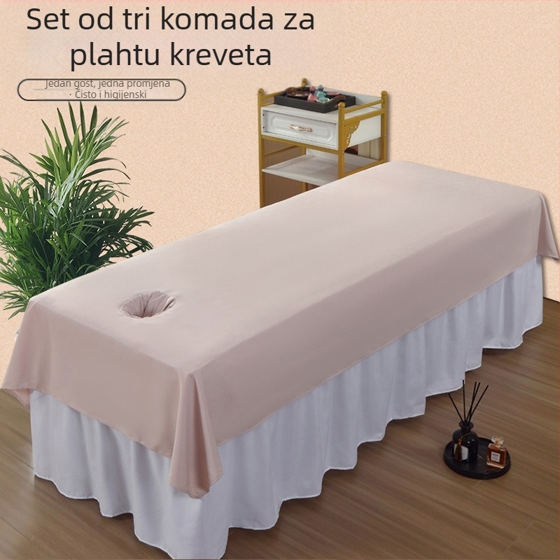 Pokrivač za beauty salon s otvorima, twill tkanina, kemijska vlakna, jednobojna, reaktivno bojanje, mogućnost prilagodbe, podrška za jedan komad
