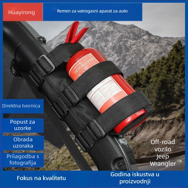 Remen za vatrogasni aparat s Velcro-om - najlon/poliester smjesa, za automobile i Jeep Wrangler, Huatuo Rong