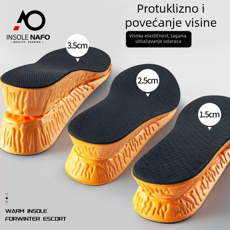 EVA uložak za povećanje visine za unisex, pogodna za tenisice, kožne cipele, čizme i casual/work cipele, model 5057, cijeli uložak, funkcija povećanja visine, stil povećan, za sva godišnja doba, mogućnost prilagodbe