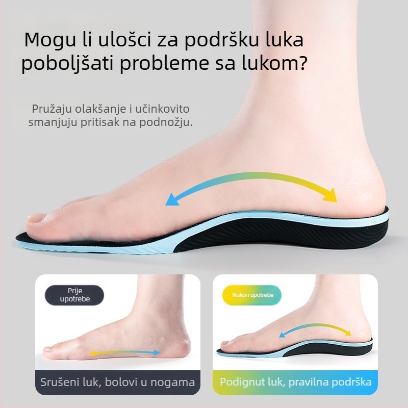 Uložci za potporu luka za plosko stopalo – korekcija luka, anti-torsion, visoka elastičnost, prozračni mrežasti EVA, za sve sezone