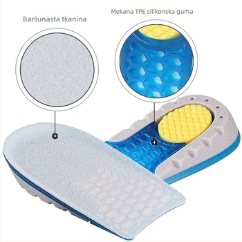 Uložak za podizanje pete — Velvet-TPE-TPU materijal, prozračni polu jastučić, funkcija dizanja; pogodno za tenisice, kožne cipele, čizme i casual/radni obući; marka Shengtong Insole