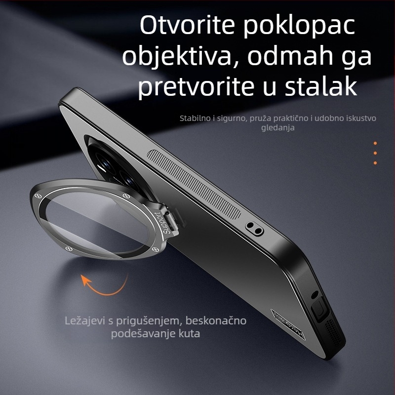 Stalak kućište za Honor Magic7, Magic6 Pro i Magic5 Pro s punom zaštitom objektiva i silikonastim kućištem otpornim na padove