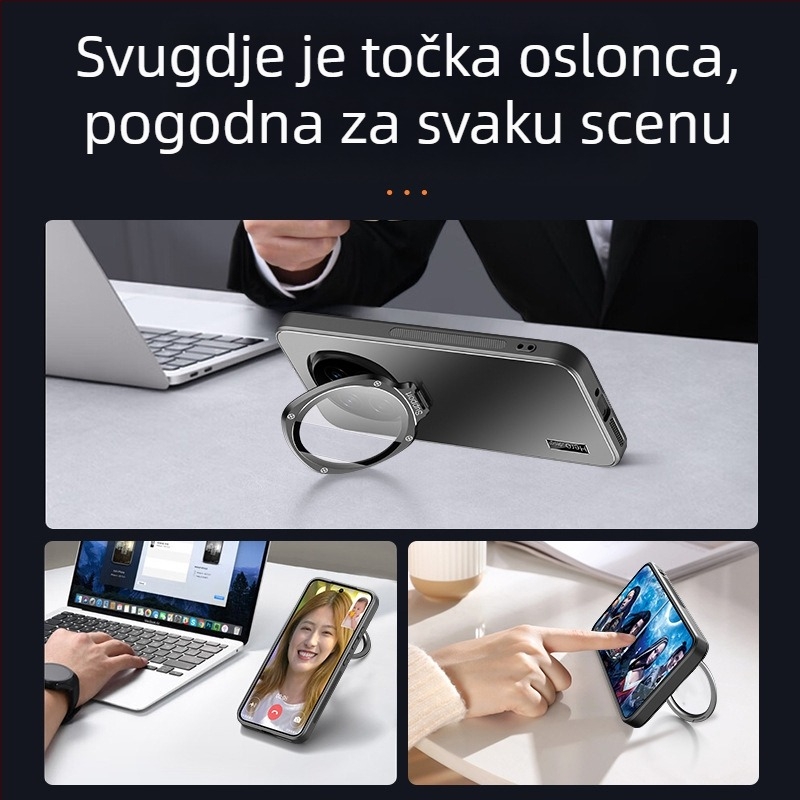 Stalak kućište za Honor Magic7, Magic6 Pro i Magic5 Pro s punom zaštitom objektiva i silikonastim kućištem otpornim na padove