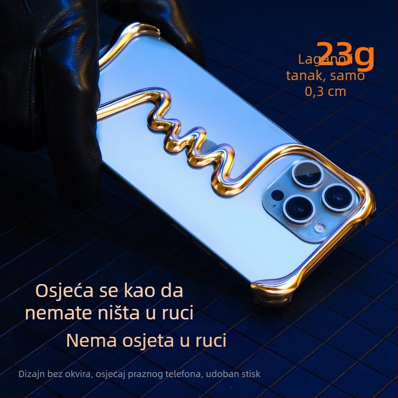 Zaštitno kućište za telefon s metalnim okvirom za iPhone 16 Pro Max – elektroplatiranje, odvod topline, otporno na habanje, otporno na pad
