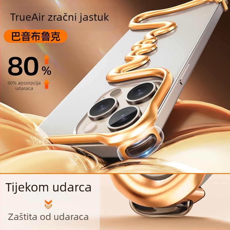 Zaštitno kućište za telefon s metalnim okvirom za iPhone 16 Pro Max – elektroplatiranje, odvod topline, otporno na habanje, otporno na pad